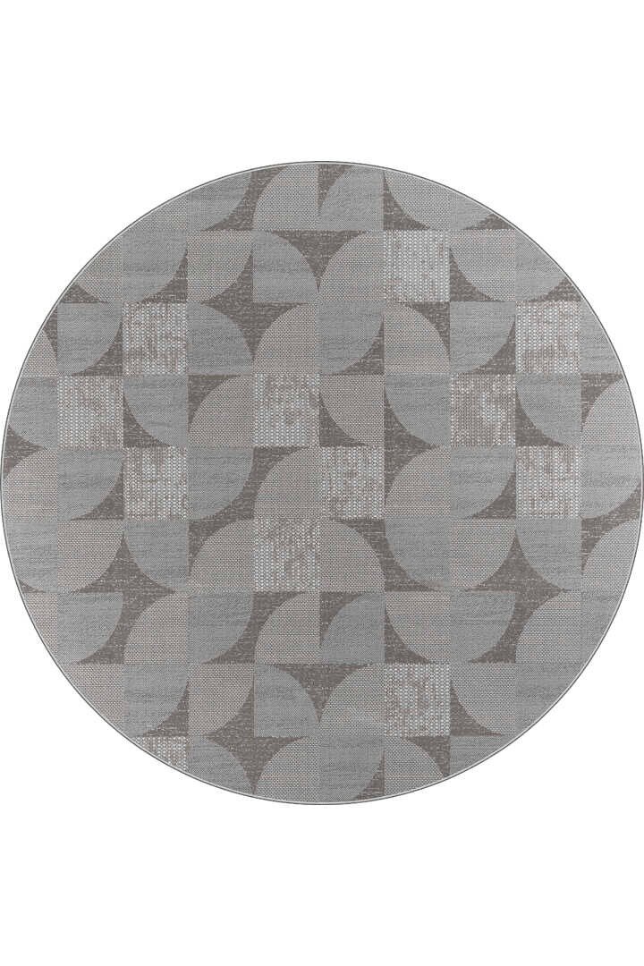 Hayal Yumuşak Kadife Doku Yıkanabilir Kaymaz Dört Mevsim Yuvarlak Halı Hy10 Gri - Frenda