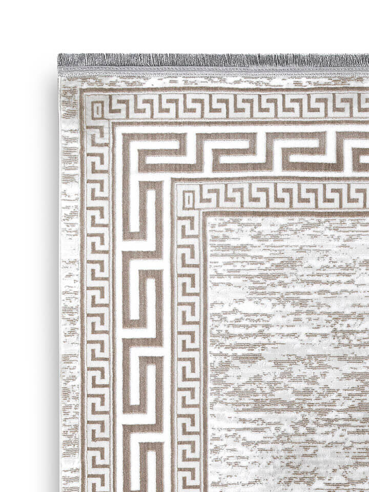 Hayal Yumuşak Kadife Dokulu Yıkanabilir Kaymaz Dört Mevsim Halı Hy01 Bej - 3