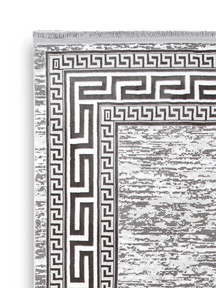 Hayal Yumuşak Kadife Dokulu Yıkanabilir Kaymaz Dört Mevsim Halı Hy01 Gri - 3