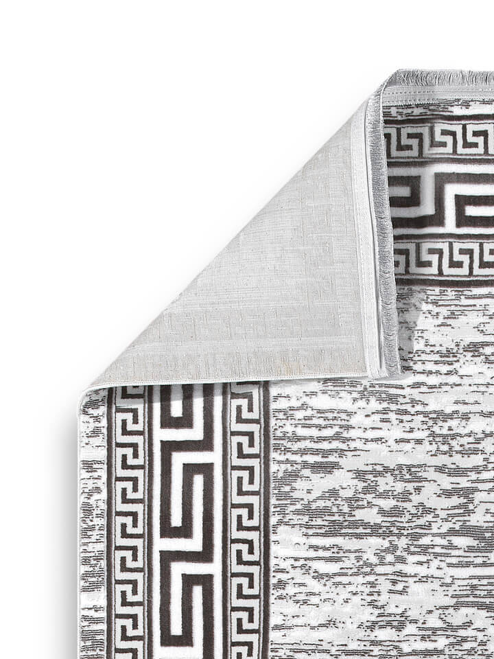 Hayal Yumuşak Kadife Dokulu Yıkanabilir Kaymaz Dört Mevsim Halı Hy01 Gri - 4