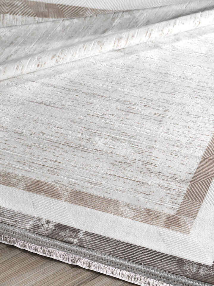 Hayal Yumuşak Kadife Dokulu Yıkanabilir Kaymaz Dört Mevsim Halı Hy02 Gri - 5