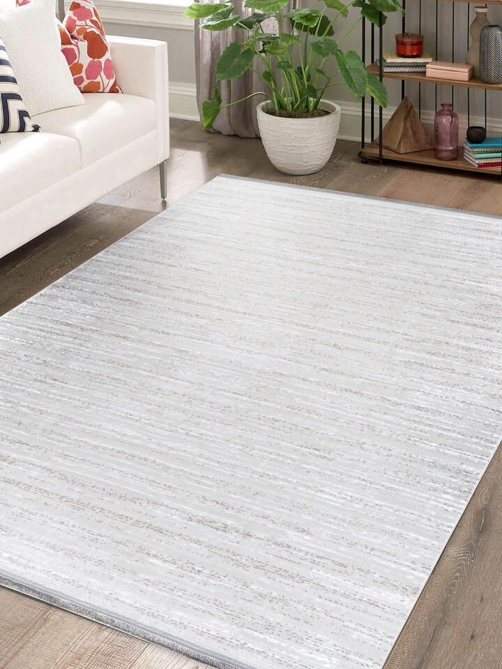 Hayal Yumuşak Kadife Dokulu Yıkanabilir Kaymaz Dört Mevsim Halı Hy06 Bej 