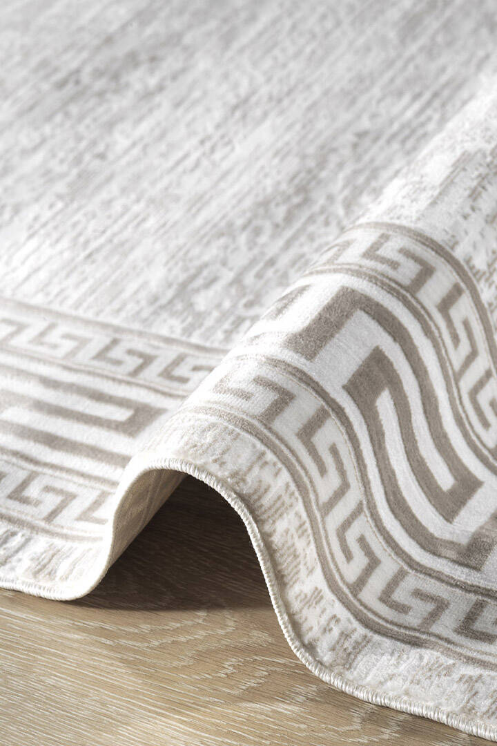 Hayal Yumuşak Kadife Dokulu Yıkanabilir Kaymaz Dört Mevsim Kişiye Özel Yolluk Halı Hy01 Kesme Bej - 3