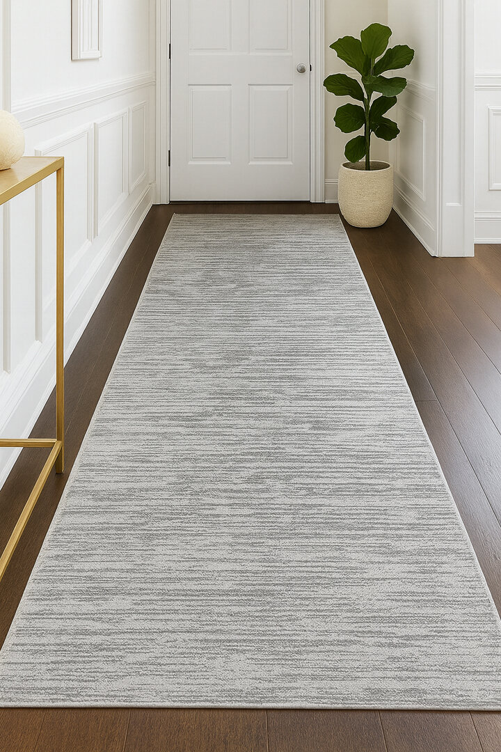 Hayal Yumuşak Kadife Dokulu Yıkanabilir Kaymaz Dört Mevsim Kişiye Özel Yolluk Halı Hy04 Kesme Gri - Frenda