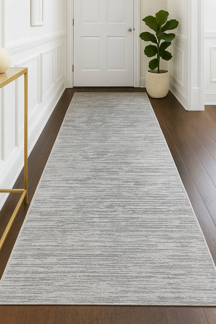 Hayal Yumuşak Kadife Dokulu Yıkanabilir Kaymaz Dört Mevsim Kişiye Özel Yolluk Halı Hy04 Kesme Gri - 1