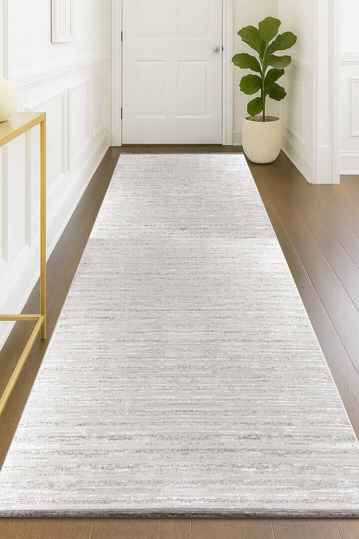 Hayal Yumuşak Kadife Dokulu Yıkanabilir Kaymaz Dört Mevsim Kişiye Özel Yolluk Halı Hy06 Kesme Bej - 1