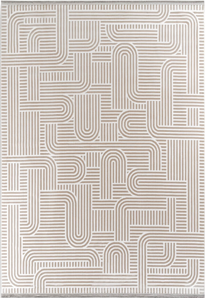 Hayal Yumuşak Kadife Dokulu Yıkanabilir Kaymaz Dört Mevsim Kişiye Özel Yolluk Halı Hy08 Kesme Bej - 3