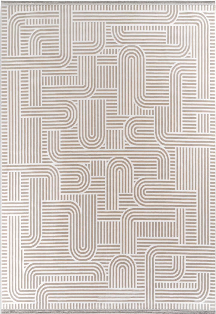 Hayal Yumuşak Kadife Dokulu Yıkanabilir Kaymaz Dört Mevsim Kişiye Özel Yolluk Halı Hy08 Kesme Bej - 3