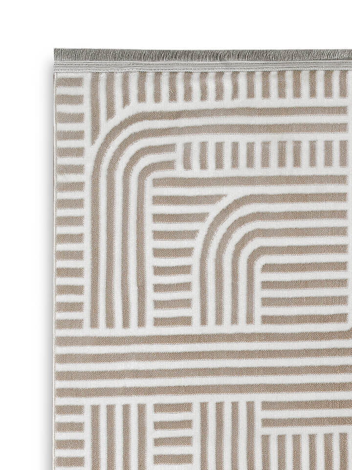 Hayal Yumuşak Kadife Dokulu Yıkanabilir Kaymaz Dört Mevsim Kişiye Özel Yolluk Halı Hy08 Kesme Bej - 4