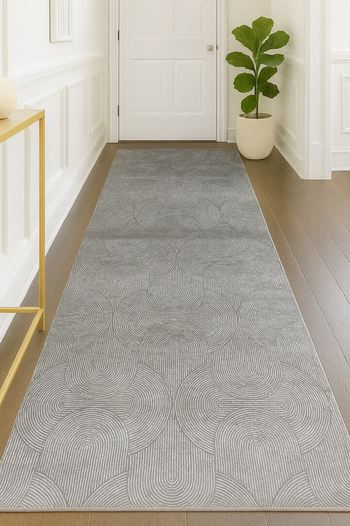 Hayal Yumuşak Kadife Dokulu Yıkanabilir Kaymaz Dört Mevsim Kişiye Özel Yolluk Halı Hy09 Kesme Gri - Frenda