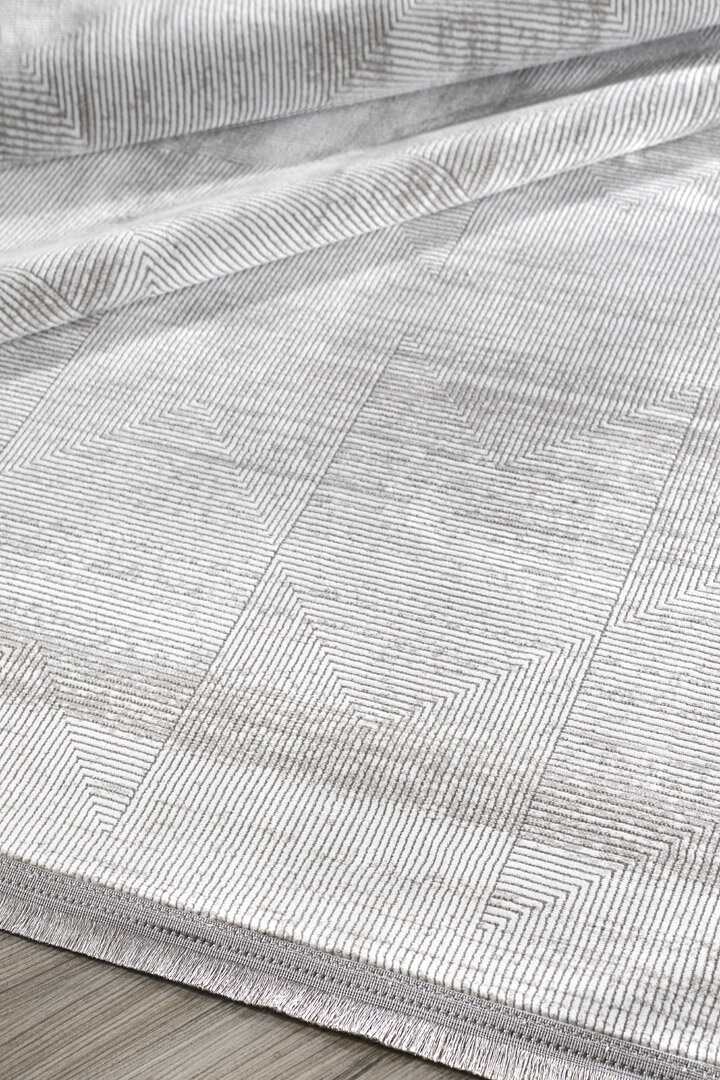 Hayal Yumuşak Kadife Dokulu Yıkanabilir Kaymaz Dört Mevsim Yuvarlak Halı Hy03 Bej							 - Frenda (1)