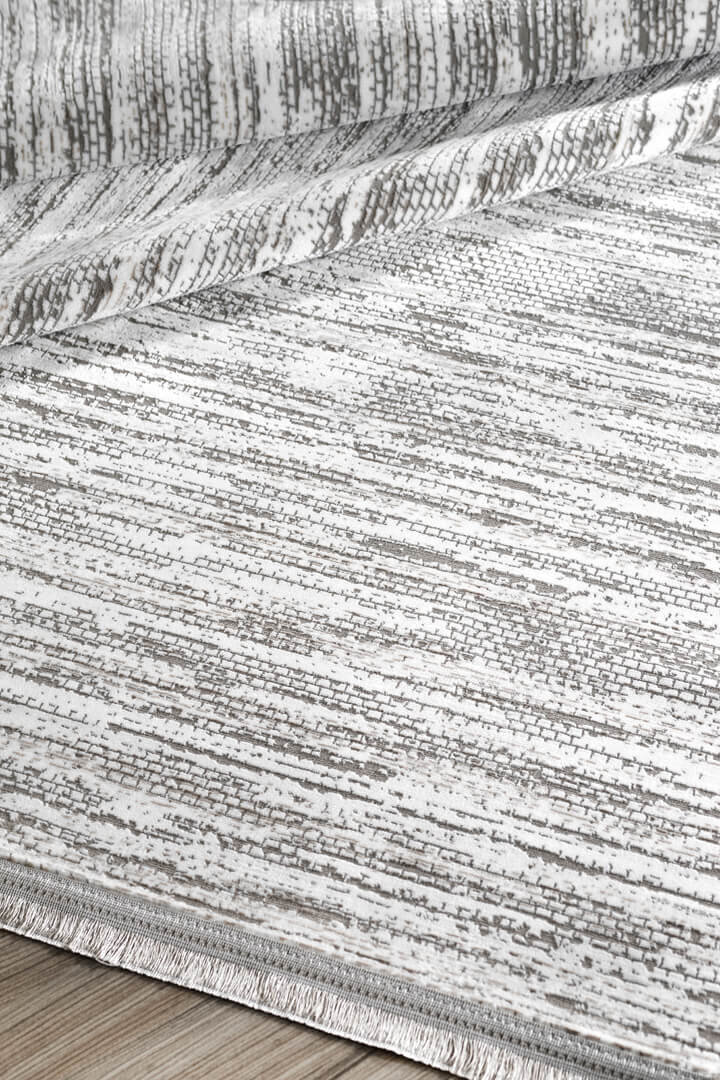 Hayal Yumuşak Kadife Dokulu Yıkanabilir Kaymaz Dört Mevsim Yuvarlak Halı Hy04 Gri - Frenda (1)