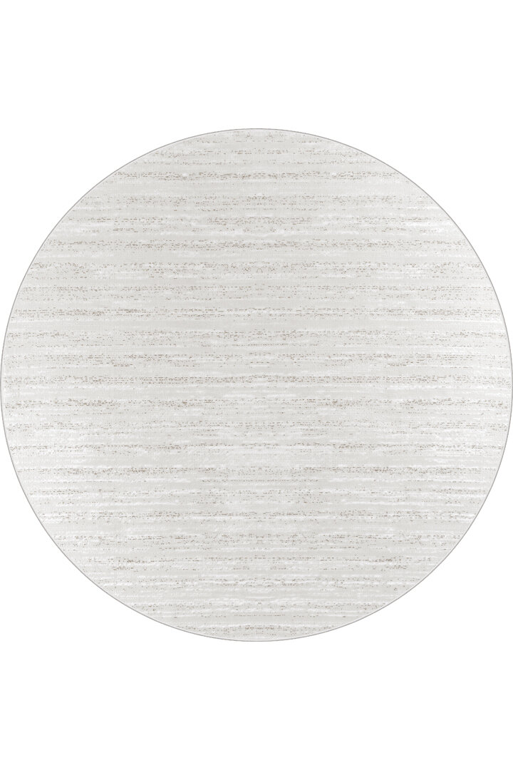 Hayal Yumuşak Kadife Dokulu Yıkanabilir Kaymaz Dört Mevsim Yuvarlak Halı Hy06 Bej - Frenda