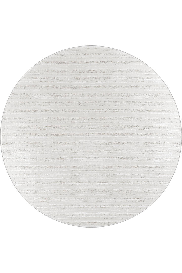 Hayal Yumuşak Kadife Dokulu Yıkanabilir Kaymaz Dört Mevsim Yuvarlak Halı Hy06 Bej - 1