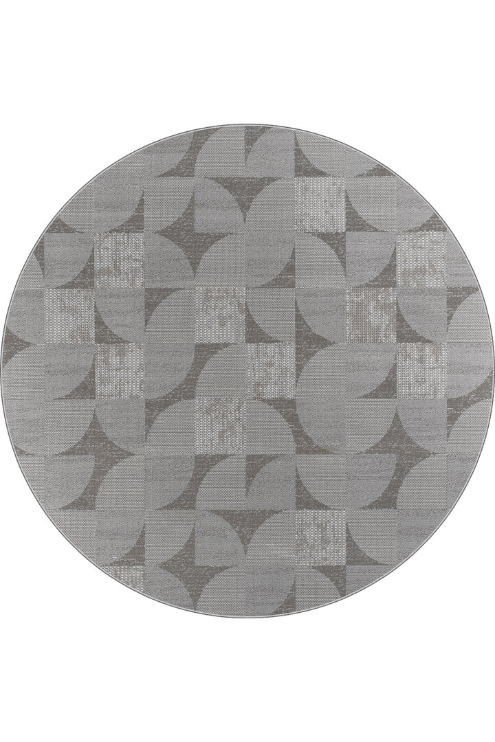 Hayal Yumuşak Kadife Dokulu Yıkanabilir Kaymaz Dört Mevsim Yuvarlak Halı Hy10 Gri - Frenda