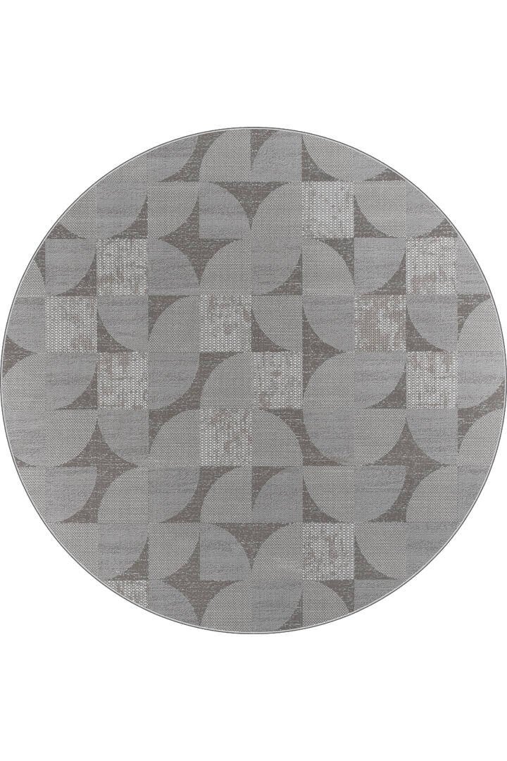 Hayal Yumuşak Kadife Dokulu Yıkanabilir Kaymaz Dört Mevsim Yuvarlak Halı Hy10 Gri - 1