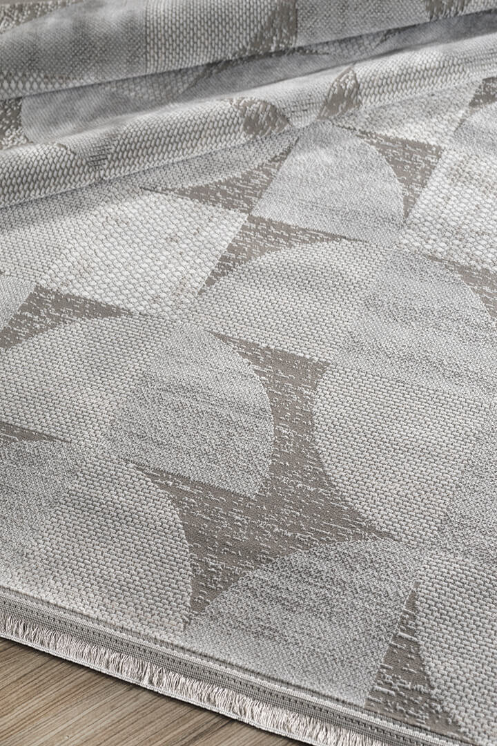 Hayal Yumuşak Kadife Dokulu Yıkanabilir Kaymaz Dört Mevsim Yuvarlak Halı Hy10 Gri - 3