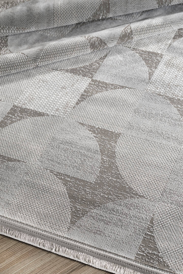 Hayal Yumuşak Kadife Dokulu Yıkanabilir Kaymaz Dört Mevsim Yuvarlak Halı Hy10 Gri - 3