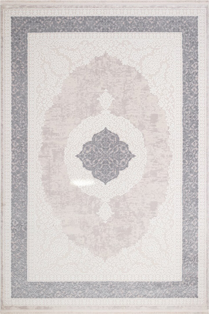 Imperial Klasik Desenli Göbekli Halı 20369 Gri - Frenda (1)