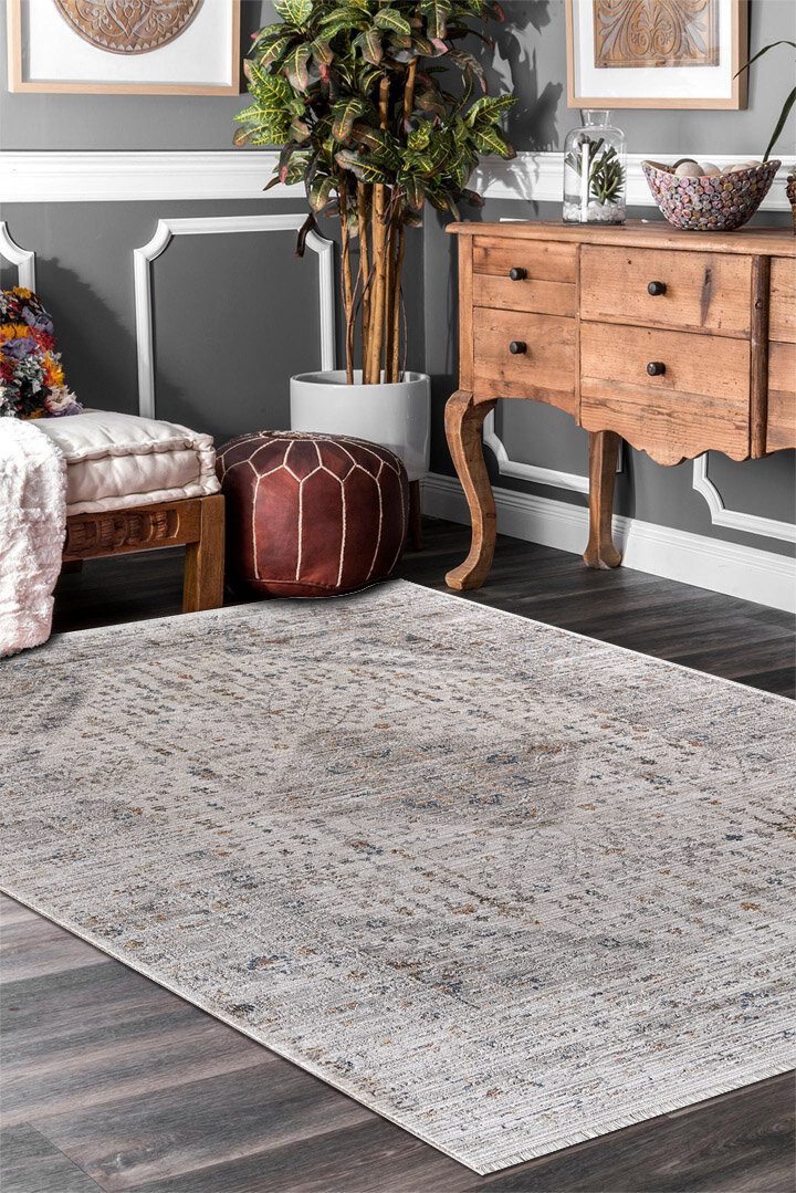 Indiana Etnik Desenli Vintage Eskitme Görünümlü Modern Halı In03 Multi	 - Frenda