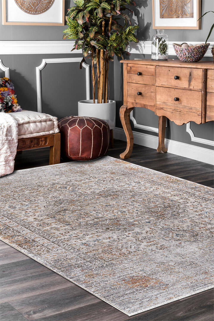 Indiana Etnik Desenli Vintage Görünümlü Modern Halı In04 Multi - 1