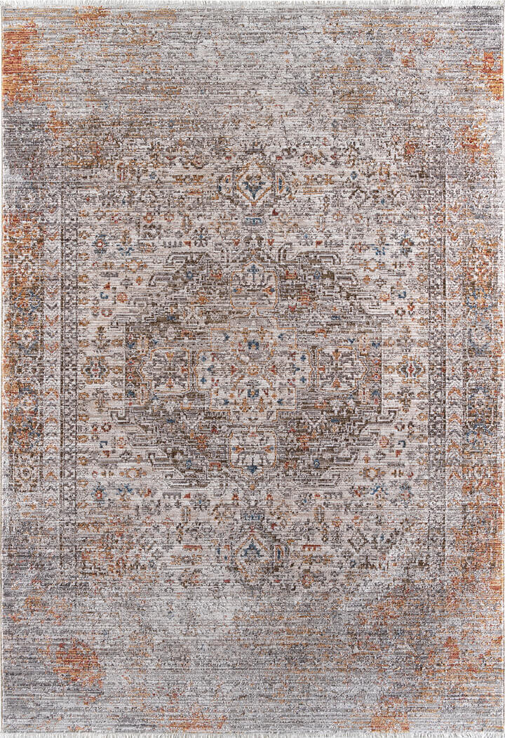Indiana Etnik Desenli Vintage Görünümlü Modern Halı In04 Multi - Frenda (1)