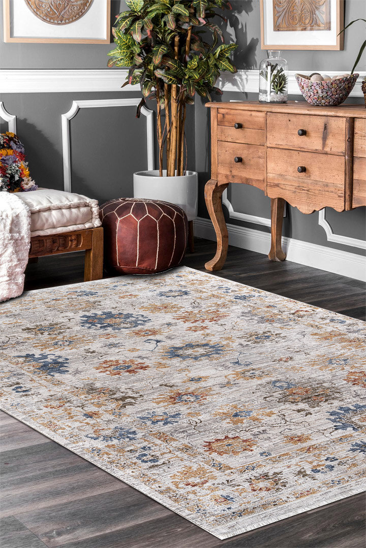 Indiana Etnik Desenli Vintage Görünümlü Modern Halı In05 Multi - Frenda