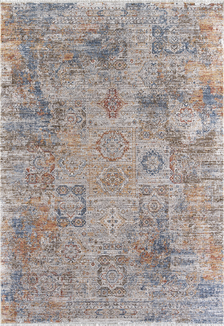 Indiana Etnik Desenli Vintage Görünümlü Modern Halı In06 Multi - Frenda (1)