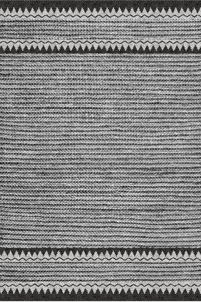 İskandinav Desen Pamuk Taban Dijital Baskılı Dekoratif Halı Gri - Frenda