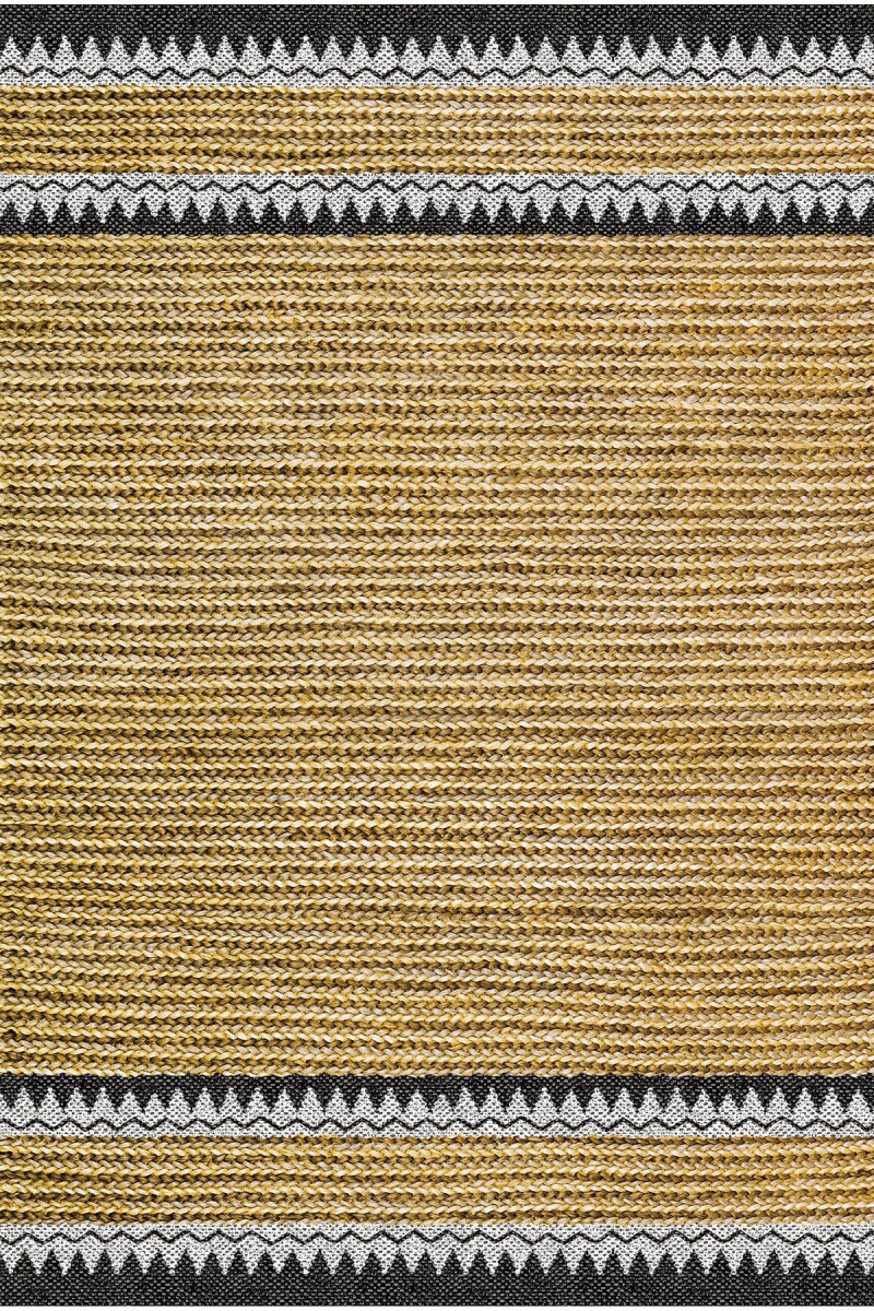 İskandinav Desen Pamuk Taban Dijital Baskılı Dekoratif Halı Sarı 