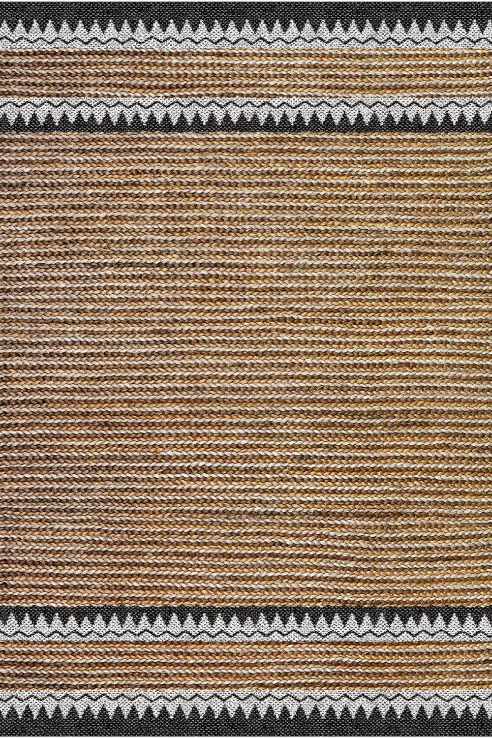 İskandinav Desen Şönil Pamuk Taban Dijital Baskılı Dekoratif Halı Vizon - 1