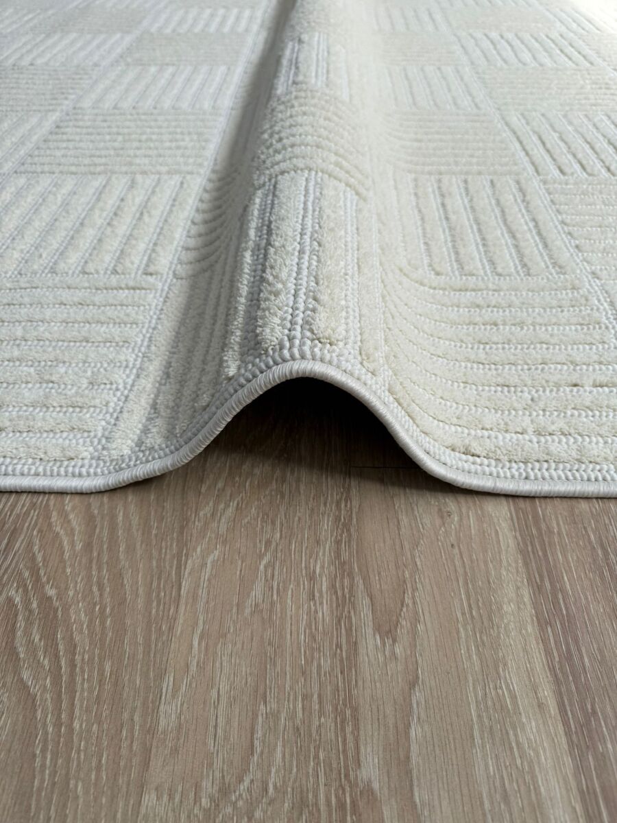 İskandinav Desenli Modern Krem Makina Halısı Lupi LP01 - 3
