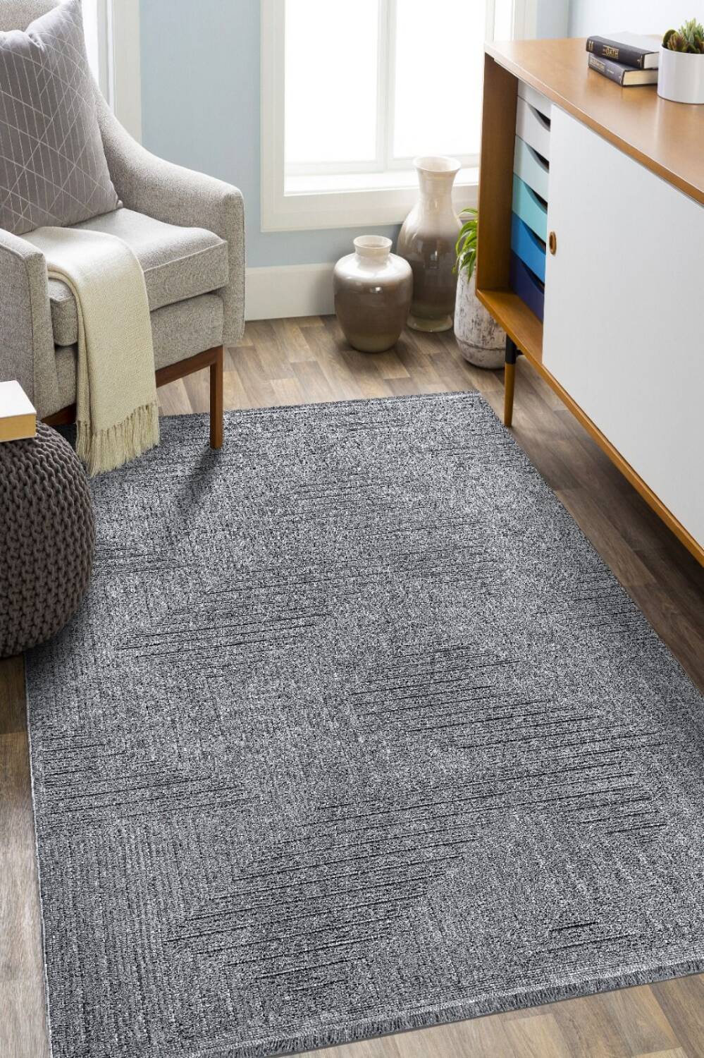 İskandinav Desenli Modern Bej Makina Halısı Lupi LP06 - 4