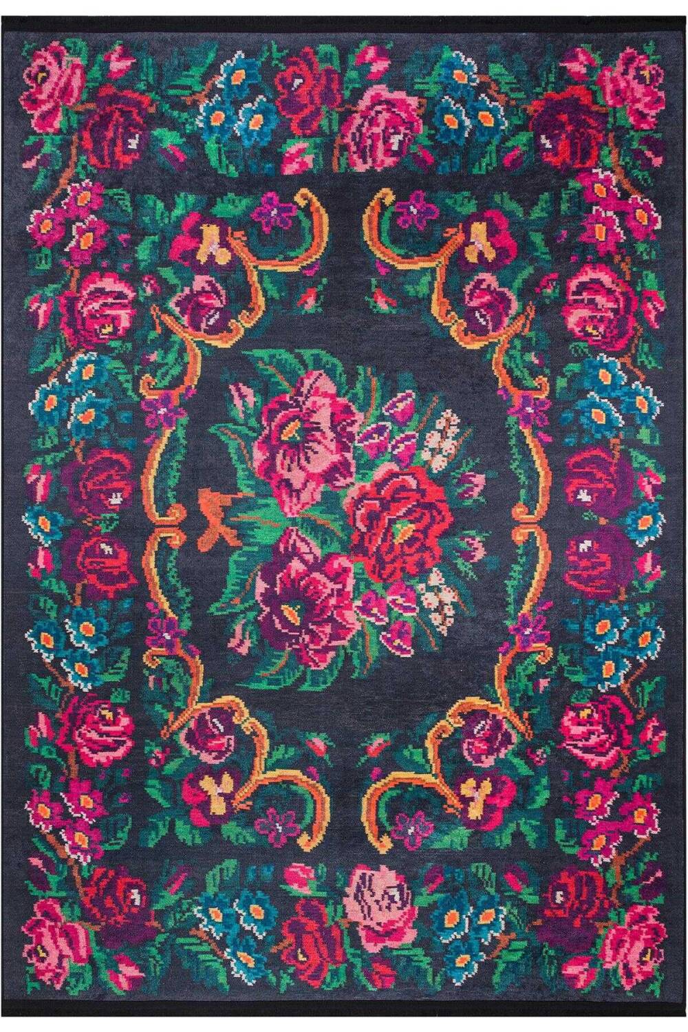 Karabağ Desenli Pamuk Taban Dijital Baskılı Yolluk Halı - 2