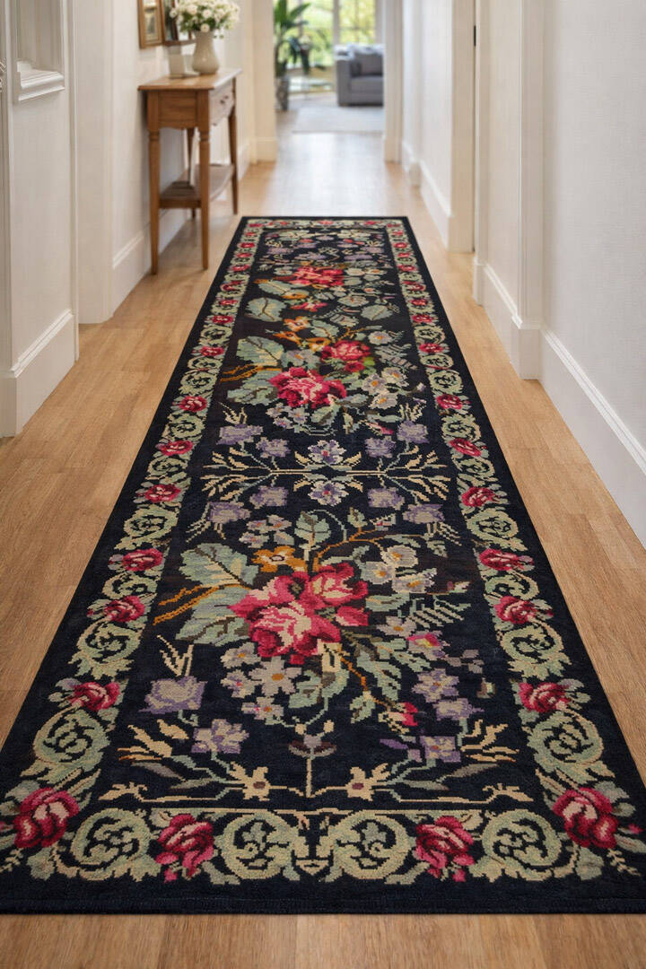 Karabağ Dokuma Pamuk Taban Dijital Dekoratif Yolluk Halı - 1