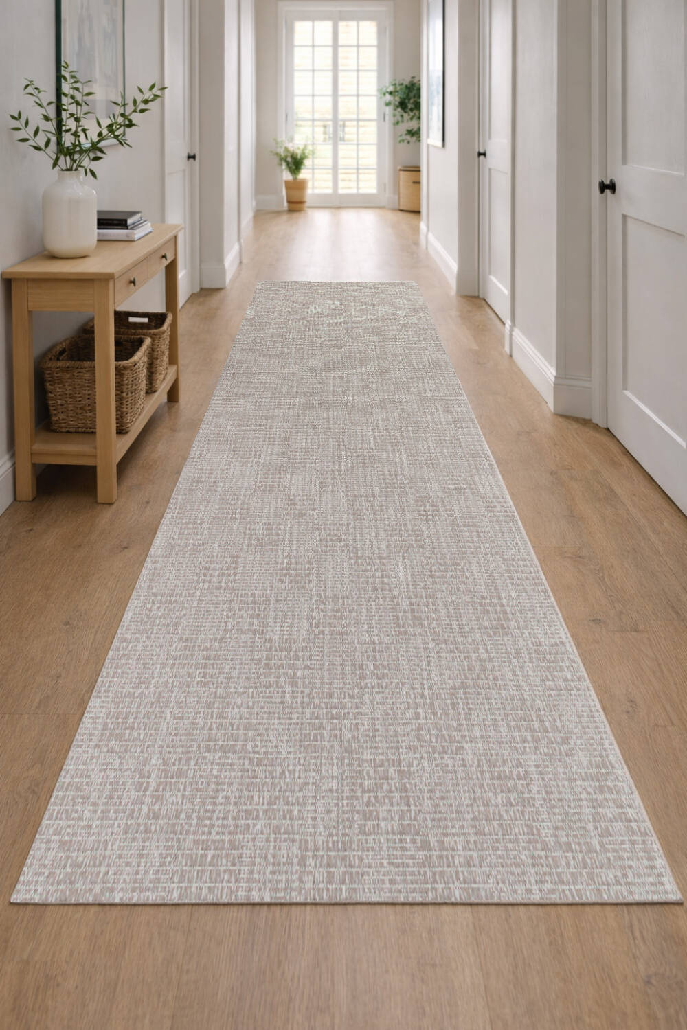 Kaymaz Yıkanabilir Doğal Dokulu Bej Dekoratif Sisal Yolluk Özel Ölçü Kesme Halı Siesta 1507 - 1