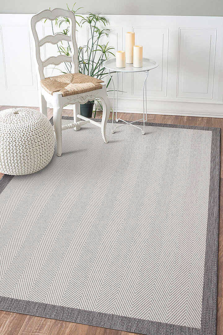Kaymaz Yıkanabilir Doğal Dokulu Beyaz Dekoratif Sisal Halı Siesta 1504 - 1