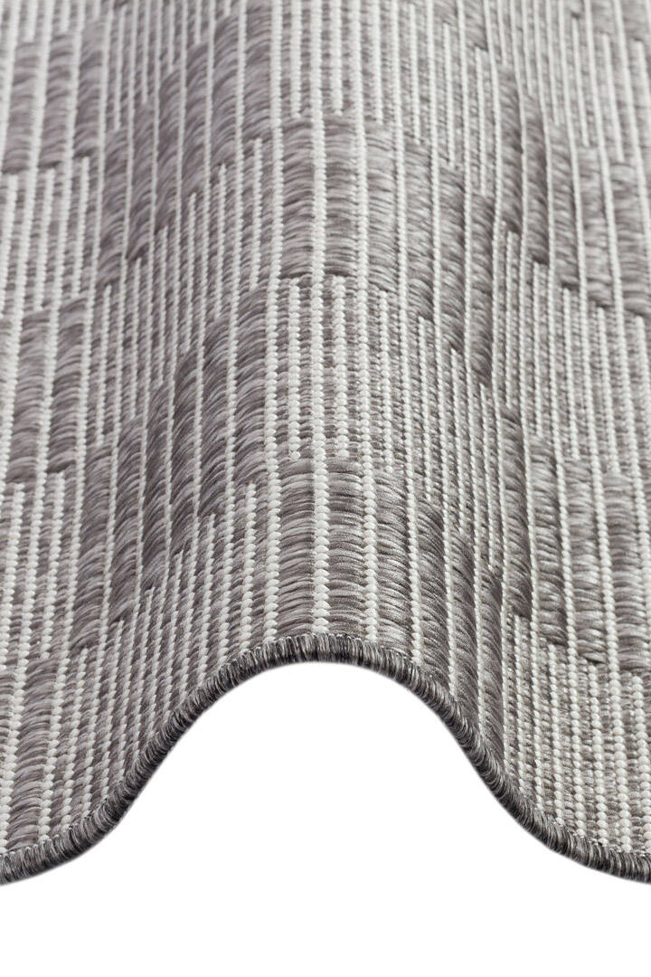 Kaymaz Yıkanabilir Doğal Dokulu Gri Dekoratif Sisal Oval Halı Siesta 1508 - 2