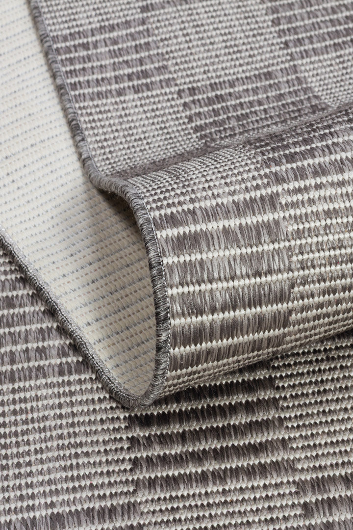 Kaymaz Yıkanabilir Doğal Dokulu Gri Dekoratif Sisal Oval Halı Siesta 1508 - 3