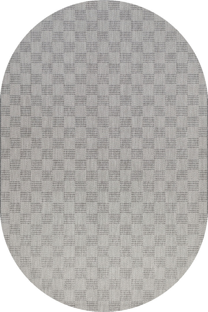 Kaymaz Yıkanabilir Doğal Dokulu Gri Dekoratif Sisal Oval Halı Siesta 1508 