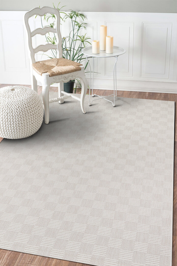 Kaymaz Yıkanabilir Doğal Dokulu Krem Dekoratif Sisal Halı Siesta 1506 