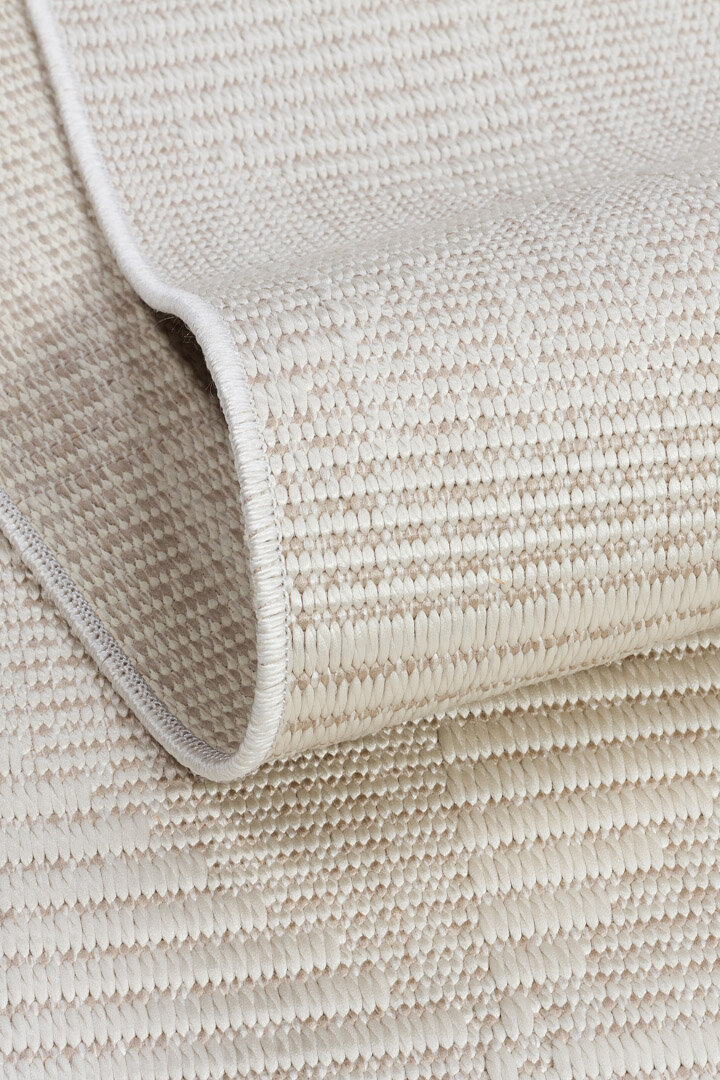 Kaymaz Yıkanabilir Doğal Dokulu Krem Dekoratif Sisal Halı Siesta 1509 - 5