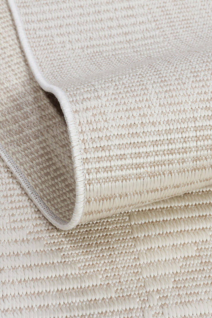 Kaymaz Yıkanabilir Doğal Dokulu Krem Dekoratif Sisal Halı Siesta 1509 - 5