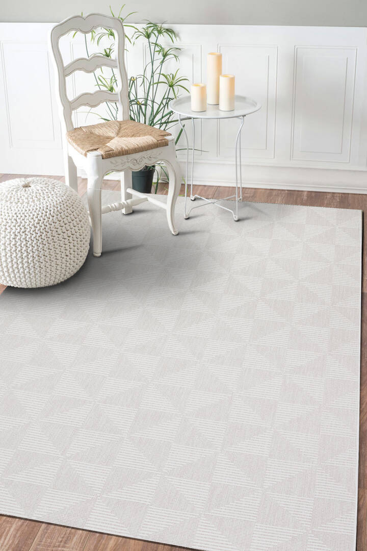 Kaymaz Yıkanabilir Doğal Dokulu Krem Dekoratif Sisal Halı Siesta 1509 - 1