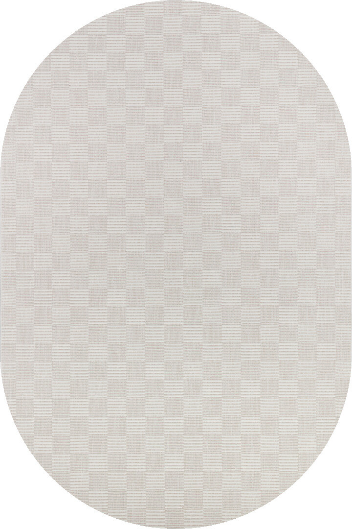 Kaymaz Yıkanabilir Doğal Dokulu Krem Dekoratif Sisal Oval Halı Siesta 1506 