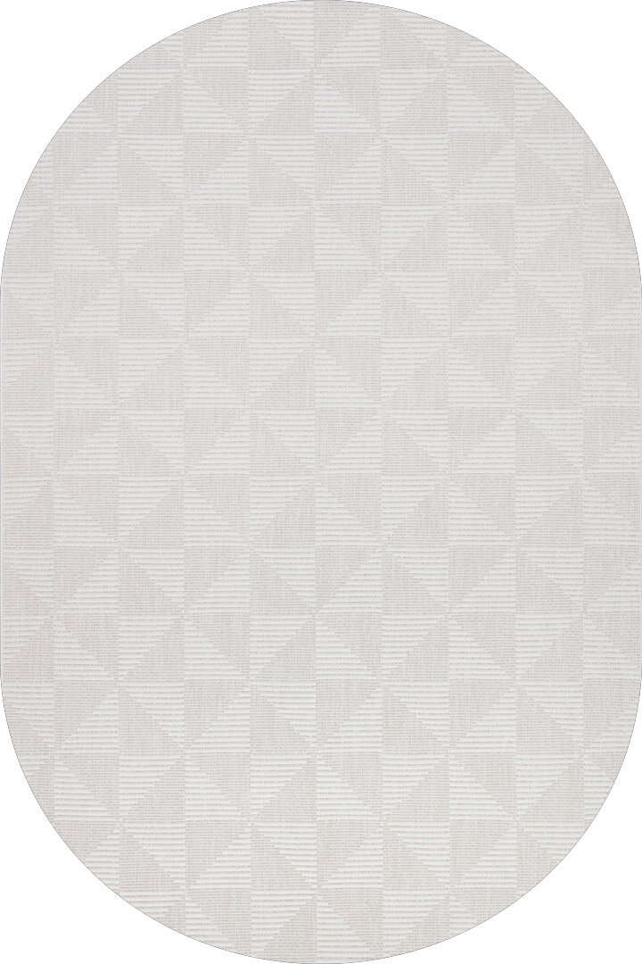 Kaymaz Yıkanabilir Doğal Dokulu Krem Dekoratif Sisal Oval Halı Siesta 1509 