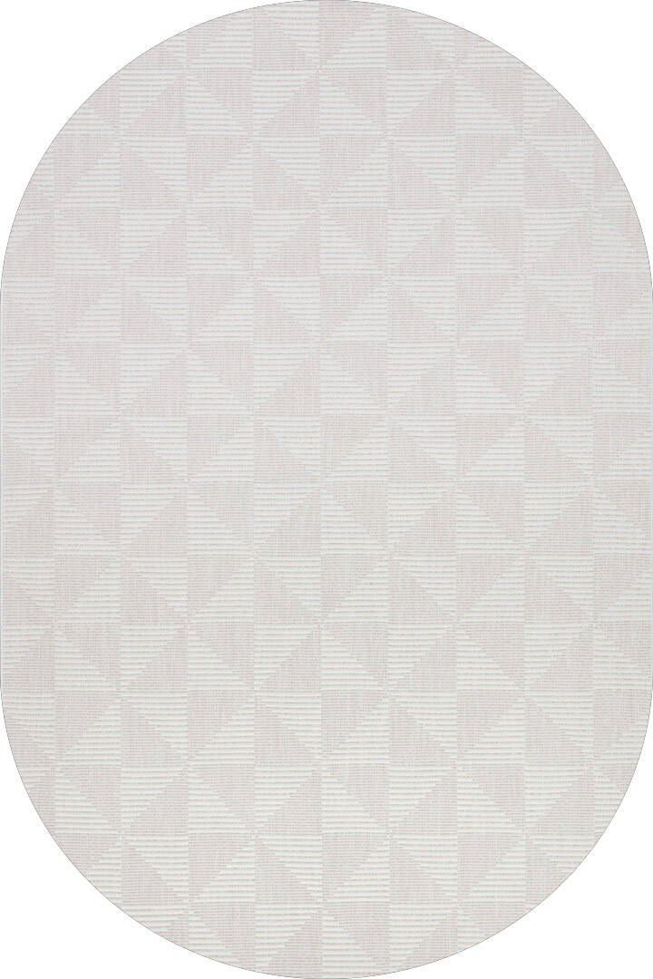 Kaymaz Yıkanabilir Doğal Dokulu Krem Dekoratif Sisal Oval Halı Siesta 1509 - 1