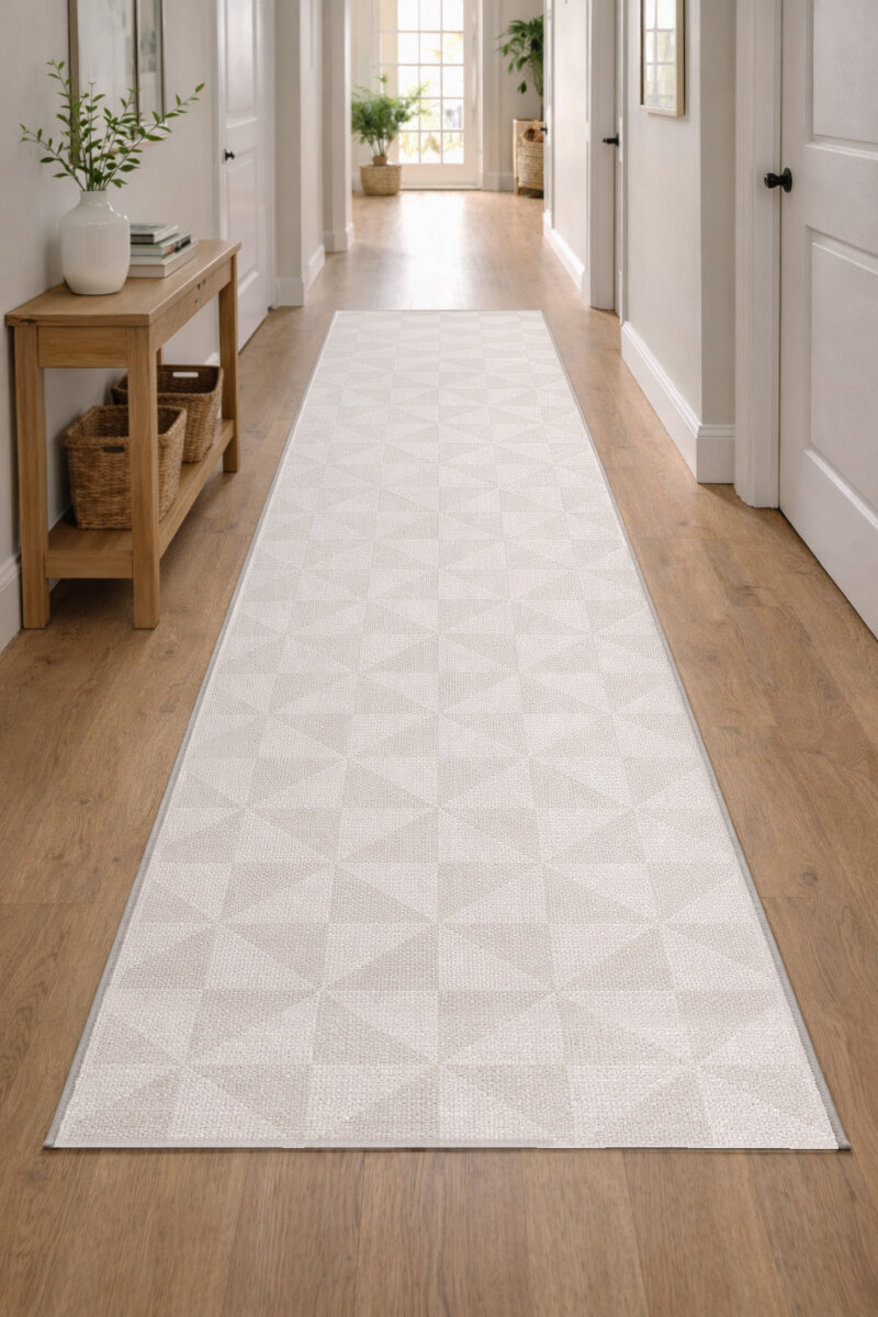 Kaymaz Yıkanabilir Doğal Dokulu Krem Dekoratif Sisal Yolluk Özel Ölçü Kesme Halı Siesta 1509 