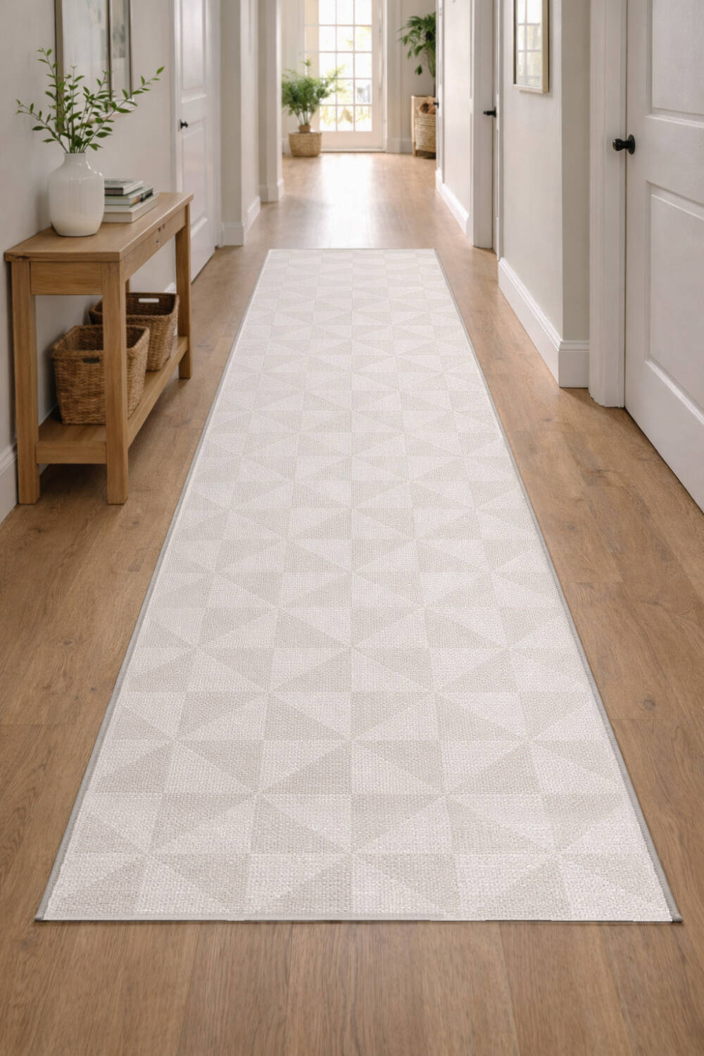 Kaymaz Yıkanabilir Doğal Dokulu Krem Dekoratif Sisal Yolluk Özel Ölçü Kesme Halı Siesta 1509 - 1