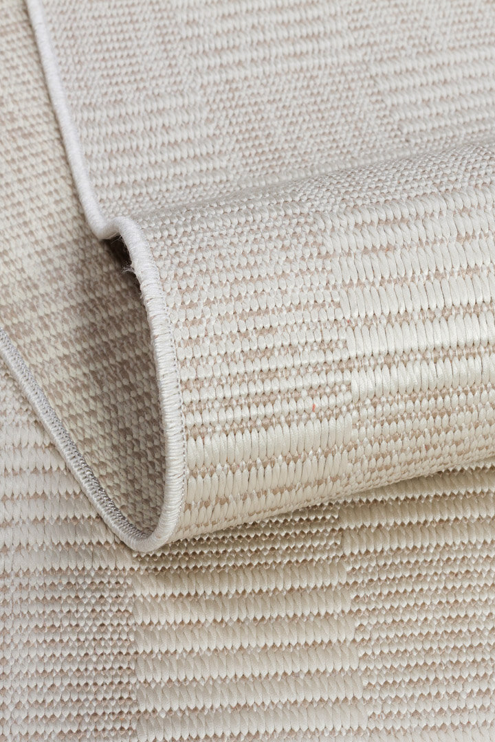 Kaymaz Yıkanabilir Doğal Dokulu Krem Dekoratif Sisal Yuvarlak Halı Siesta 1506 - 3